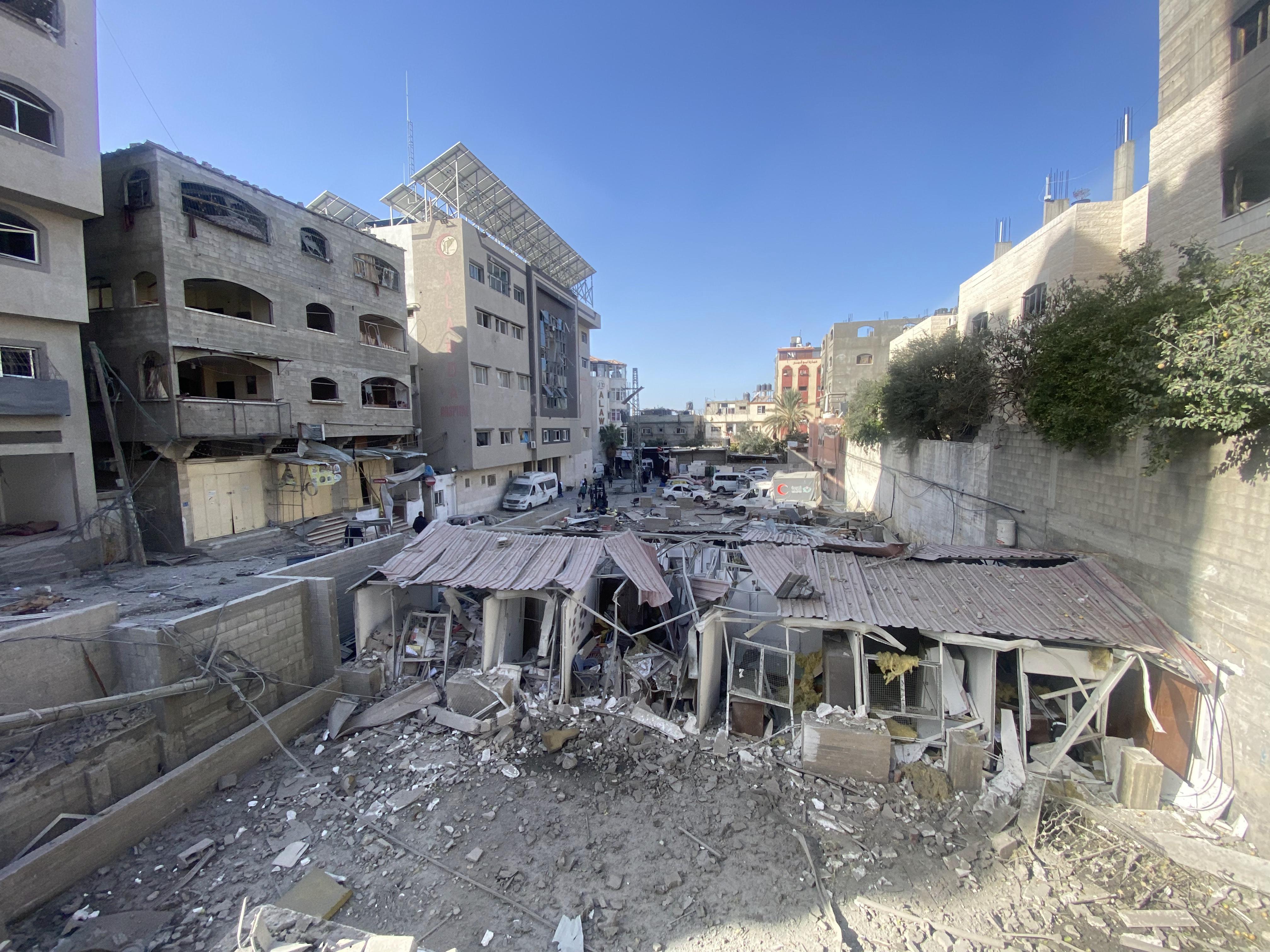 Damage to Al Awda hospital infrastructure